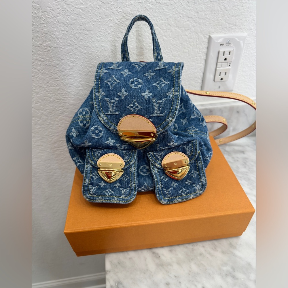 LV Louis Vuitton Venice denim backpack